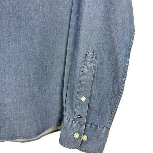 Translation missing: en.Tommy Hilfiger Men's Flex Reg Fit Washed Untucked Dress Shirt Blue-17-17.5 36/37