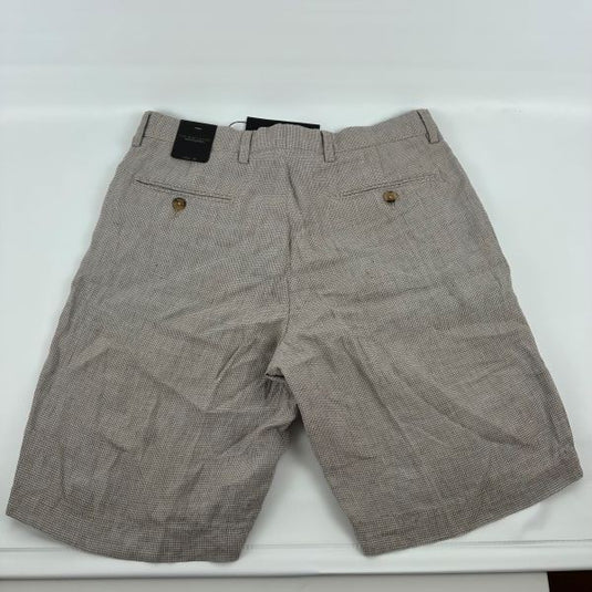 Translation missing: en.The Men's Store at Major Dept Store Linen Micro-Houndstooth Sport Shorts Tan-32