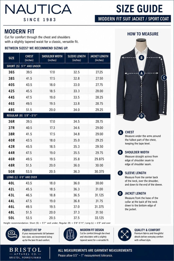 Translation missing: en.Nautica Men's Modern-Fit Branford Plaid Sport Coat Brown Blue Plaid-36S
