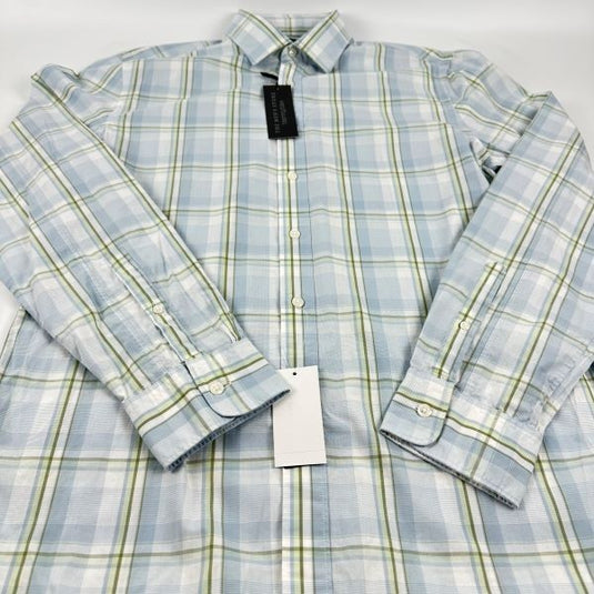 Translation missing: en.The Men's Store Major Dept Store Casual Stretch Plaid Slim Shirt Blue Sage-2XL
