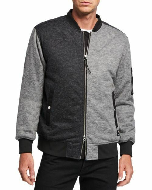 Translation missing: en.WeSC Men's Bomber Blocked Flannel Jacket Gray Multi Melange-Size Med