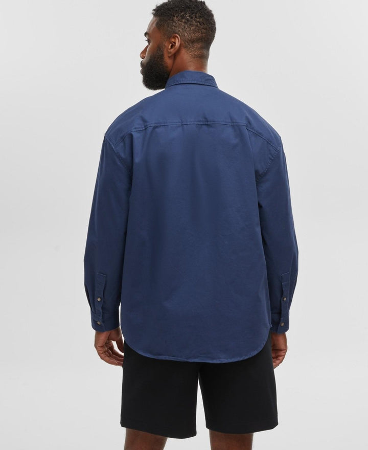 Translation missing: en.Mode of One Men's Relaxed-Fit Button-Down Twill Shirt Caspian Waters-Medium
