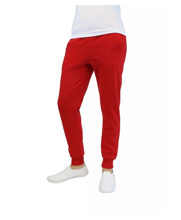 Translation missing: en.Galaxy By Harvic Men's Fleece Slim Fit Jogger Pants in Red-Size Small