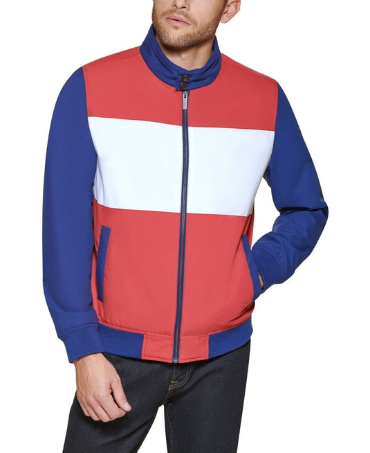 Translation missing: en.Club Room Men's Regular-Fit Color Block Bomber Jacket Red/White/Blue-Medium