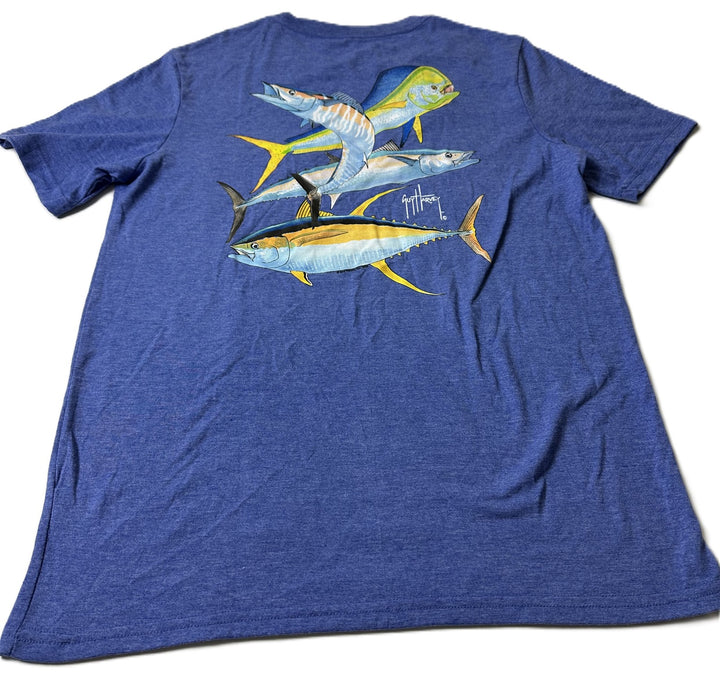 Translation missing: en.GUY HARVEY Mens Threadcycled Short Sleeve Crewneck T-Shirt Heather Royal-Small