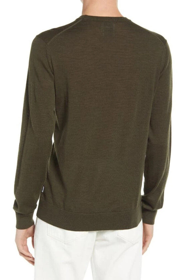 Translation missing: en.NN07 Men's Harry Merino Wool Pullover Sweater in 321 Dark Green Melange-Medium