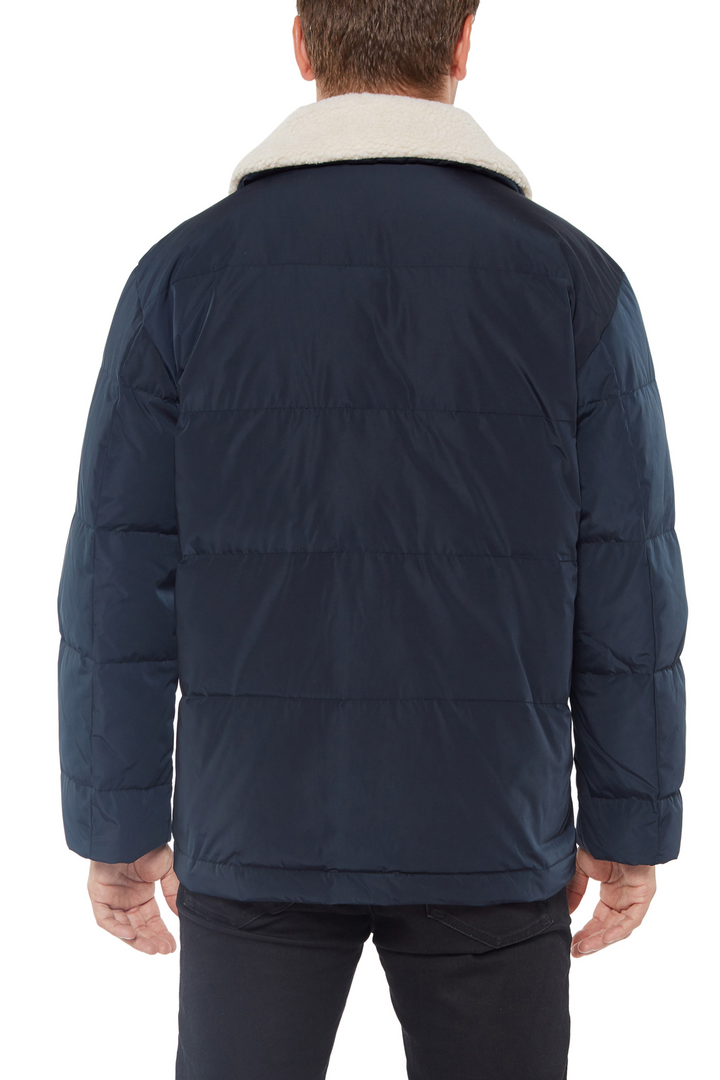 Translation missing: en.Vince Camuto Men's Down Puffer with Sherpa Jacket Regular Fit in Navy-Large