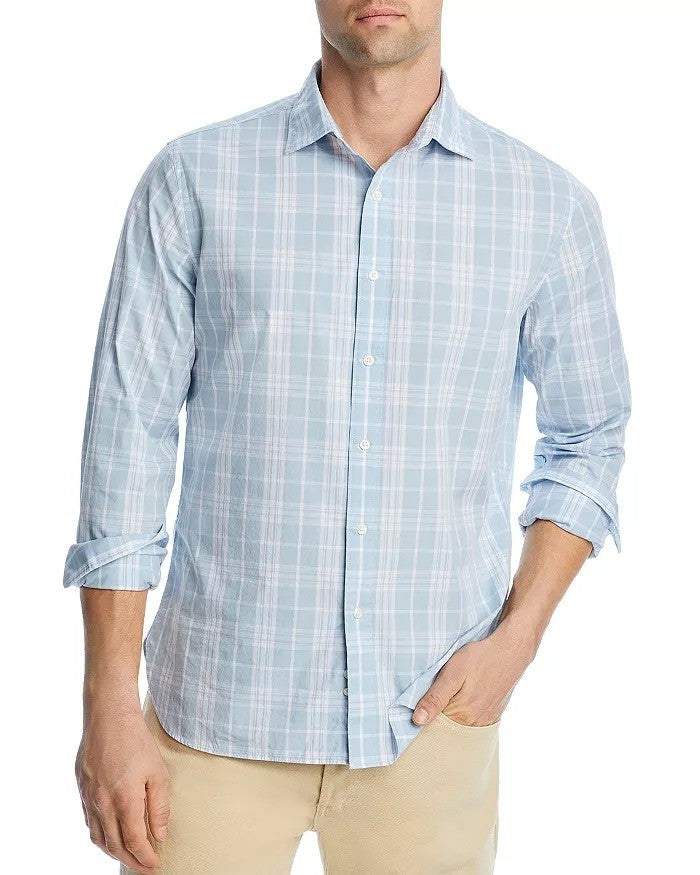 Translation missing: en.The Men's Store Major Dept Store Casual Stretch Plaid Slim Shirt Sky Blue-Medium