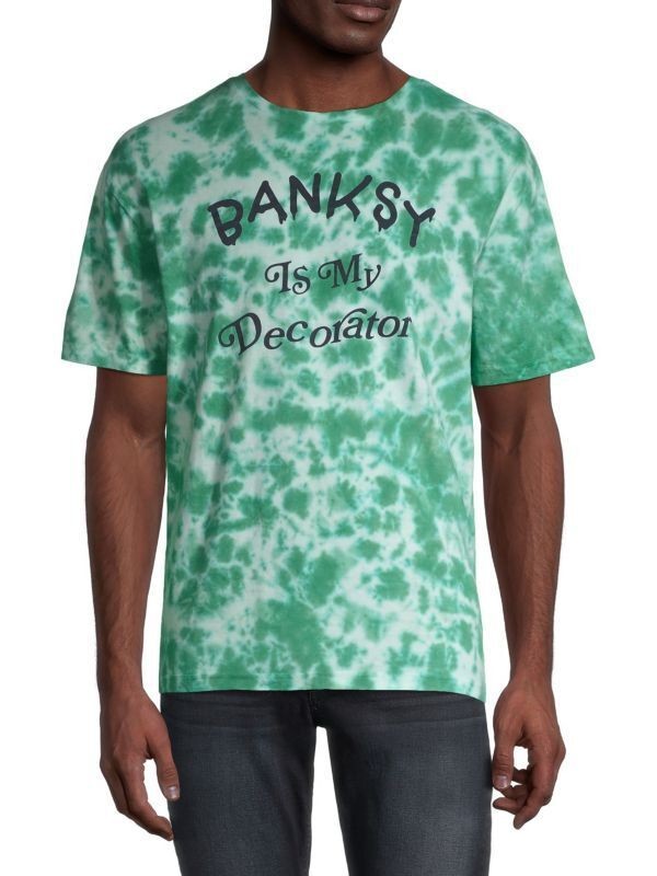 Translation missing: en.eleven paris Men's Knit Tie Dye Oversize Short Sleeve T-Shirt in Green-Size M