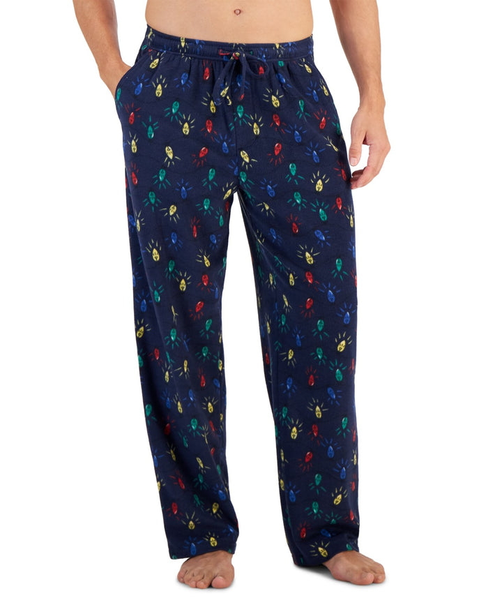 Translation missing: en.Club Room Men's Fleece Pajama Pants Christmas Lights Lush Meadow-Medium