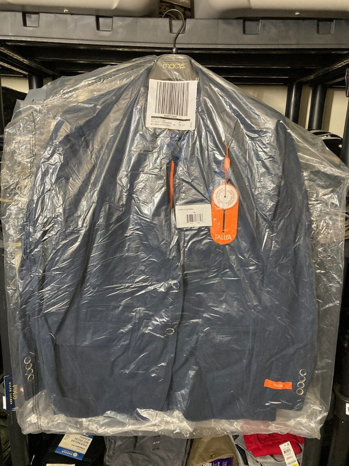 Translation missing: en.Tallia Men's Linen/Cotton Solid Slim Fit Blazer in Indigo-Size Medium 36-38R