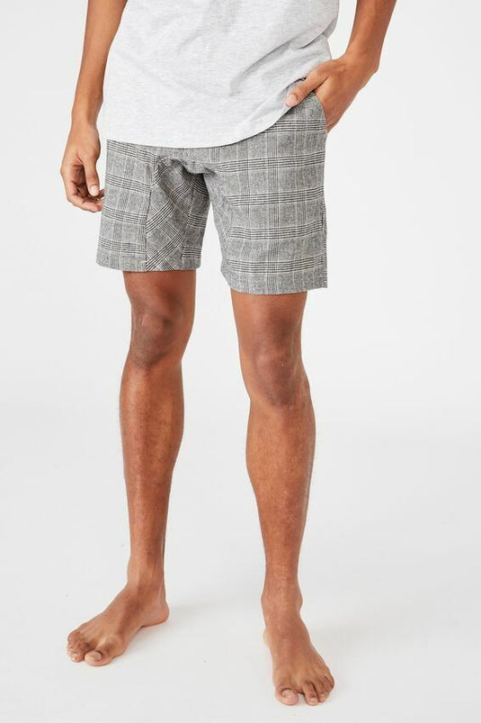 Translation missing: en.Cotton On Men Lounge Short White Black Micro Check-Size Large