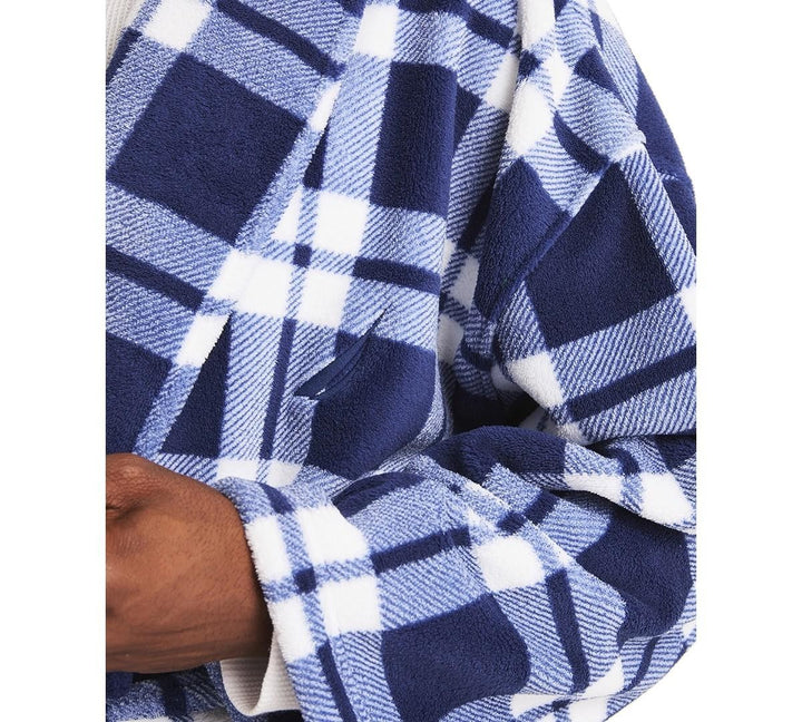 Translation missing: en.Nautica Men's Shawl Collar Soft Feel Plaid Robe Blue Depths- One Size