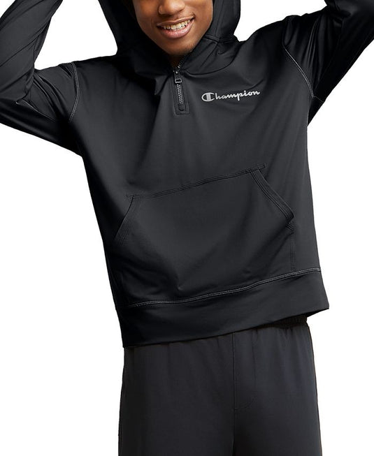 Translation missing: en.Champion Mens All-Day MVP Quarter-Zip Hoodie Black-Small