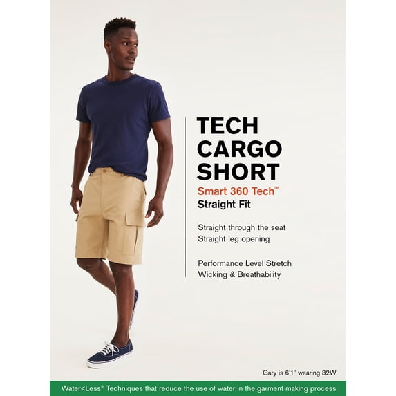 Translation missing: en.Dockers Men's Smart 360 Tech 9" Cargo Shorts Stretch Cool Slate Grey-40W