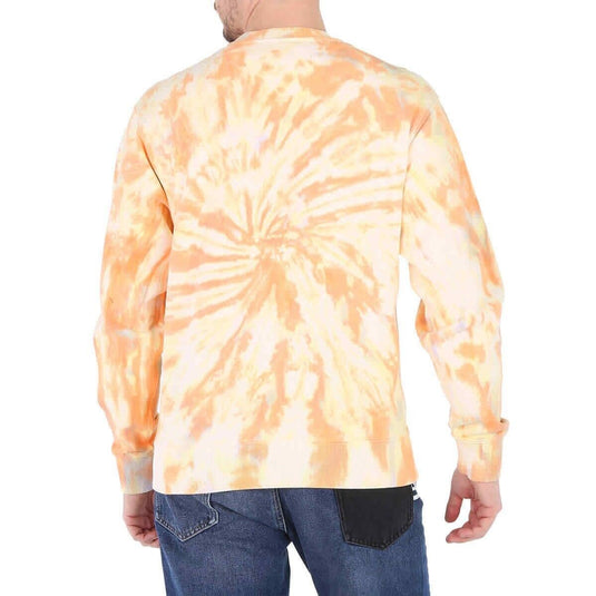 Translation missing: en.Kenzo Men's Cotton Tie Dyed Logo Print Classic Fit Crewneck Sweatshirt Peach-Sm