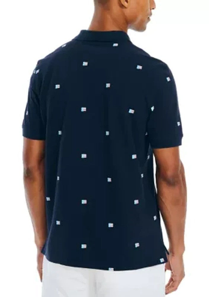 Translation missing: en.Nautica Men's Classic-Fit Icon-Print Performance Deck Polo Shirt Navy Seas-Small