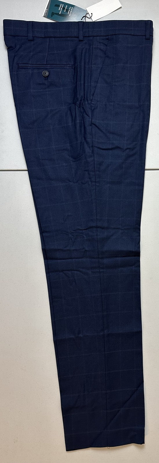 Translation missing: en.Perry Ellis Men's Slim-Fit Flat Front Dress Pants in Navy-33x32