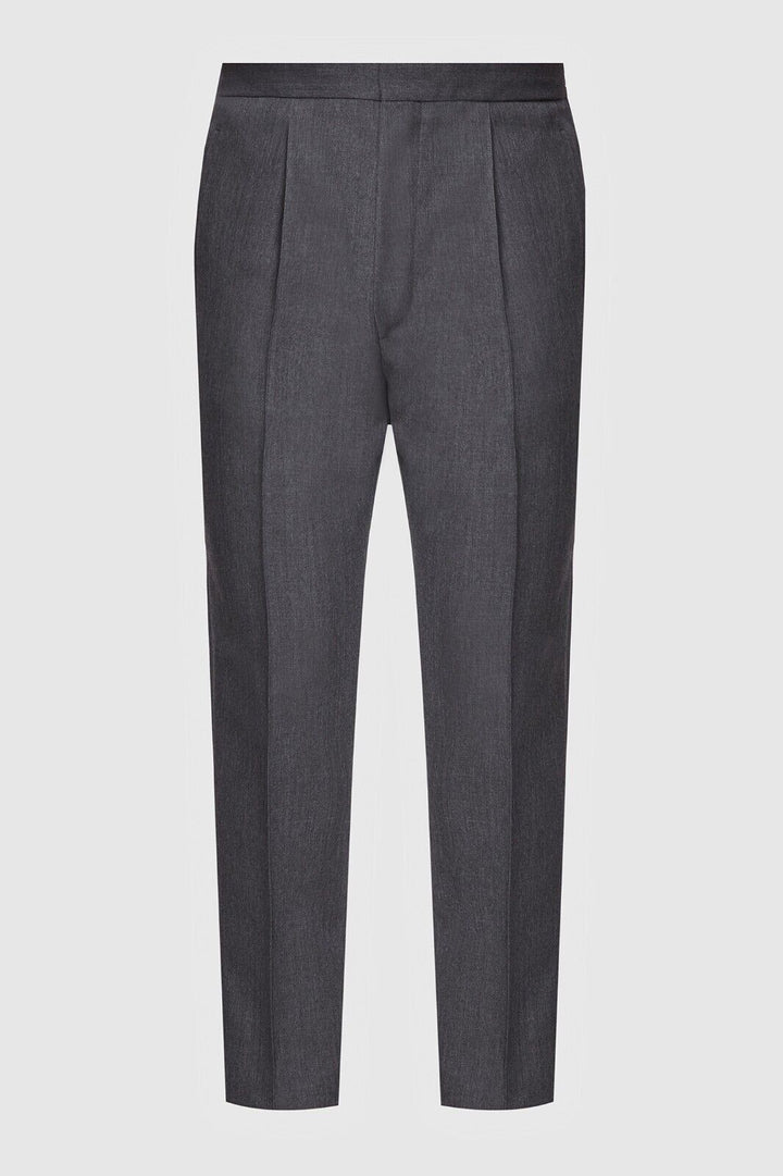 Translation missing: en.Boss Men's Hesten Peyson Straight FitVirgin Wool Pants Grey-Unfinished Hem-36R