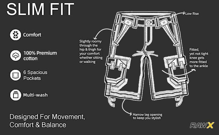 Translation missing: en.RAW X Men's Belted Classic Fit 12.5" Cotton Cargo Shorts Gray-34W