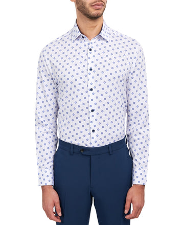 Translation missing: en.ConStruct Men's Slim-Fit Performance Medallion Dress Shirt White/Blue-14-14.5 32
