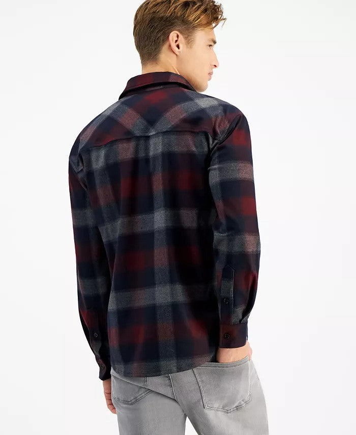 Translation missing: en.CRWTH Men's Canyon Plaid Flannel Shirt - Burgundy-Small