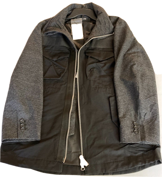 Translation missing: en.ZUCCa Men's 7 GROSGRAIN COMBINATION Jacket Grey/Black-Medium