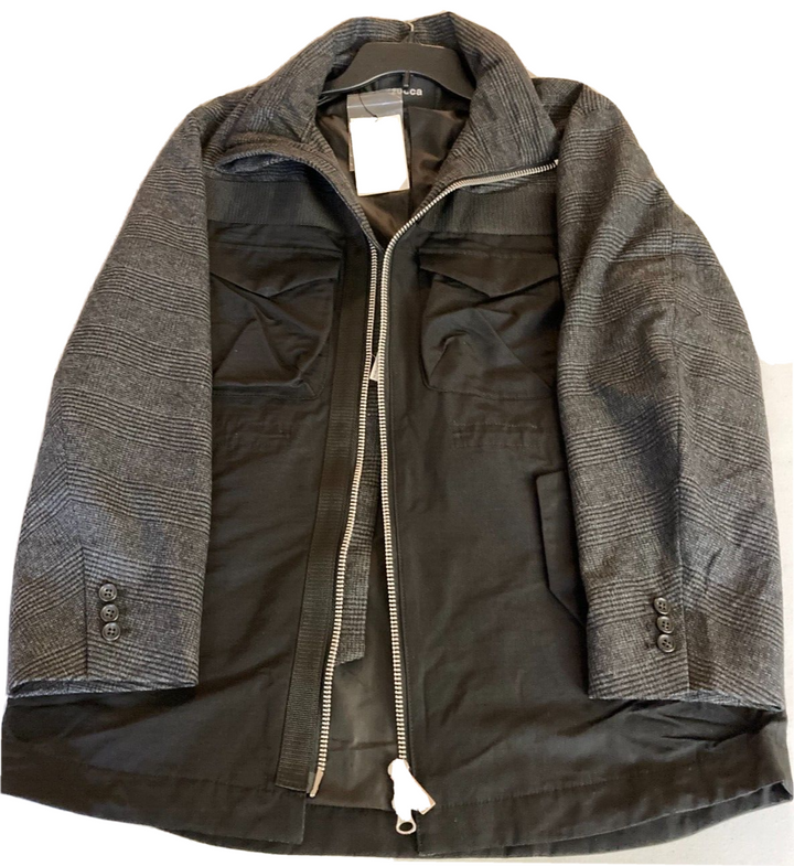 Translation missing: en.ZUCCa Men's 7 GROSGRAIN COMBINATION Jacket Grey/Black-Medium