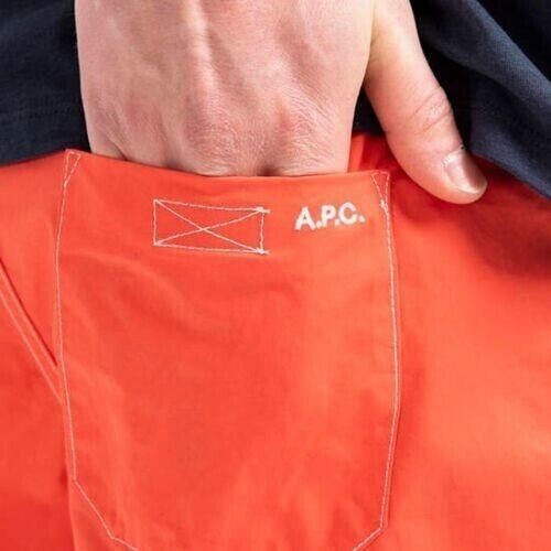 Translation missing: en.A.P.C. Men's Louis Solid Regular Fit Swim Trunks in Coral-2XL