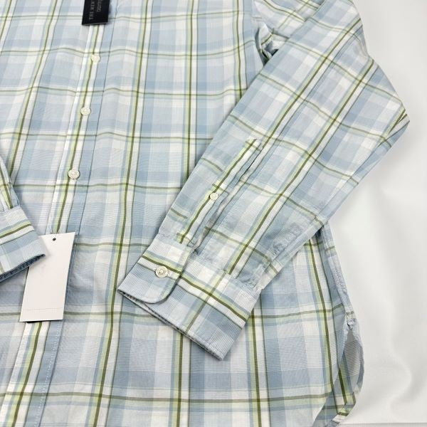 Translation missing: en.The Men's Store Major Dept Store Casual Stretch Plaid Slim Shirt Blue Sage-2XL