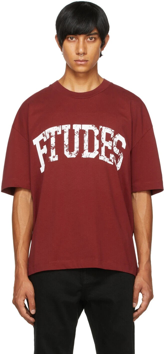 Translation missing: en.Etudes Men's 100% Organic Cotton Burgundy Spirit 'Études' University T-Shirt-Sm