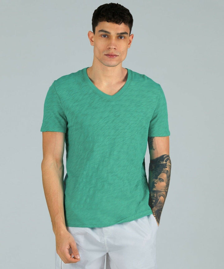 Translation missing: en.Atm Anthony Thomas Melillo Men's Slub Jersey V-Neck Tee in Jade-2XL