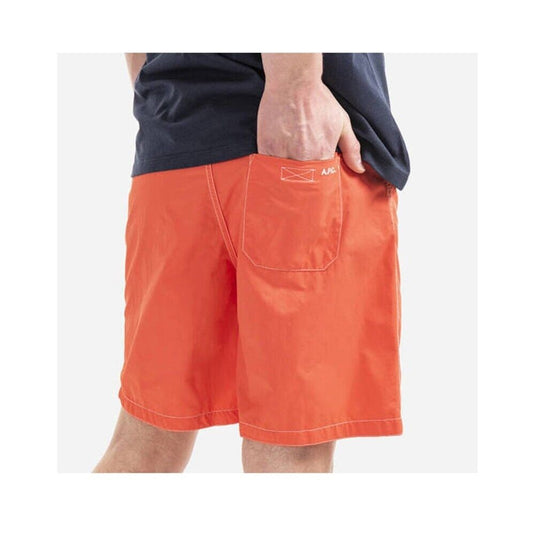 Translation missing: en.A.P.C. Men's Louis Solid Regular Fit Swim Trunks in Coral-2XL