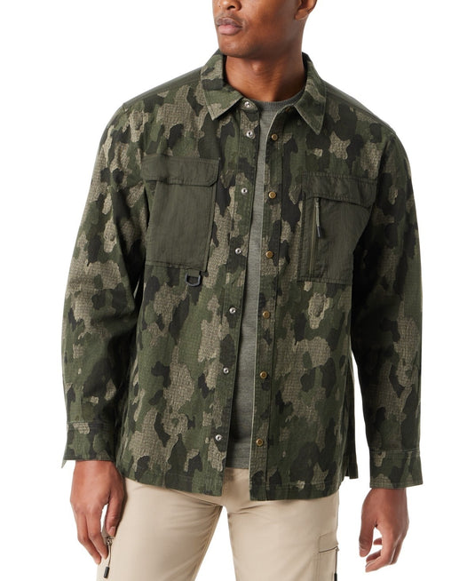 Translation missing: en.Bass Outdoor Shirt Jacket Men's Medium Camo Green Relaxed Fit Worker Stretch