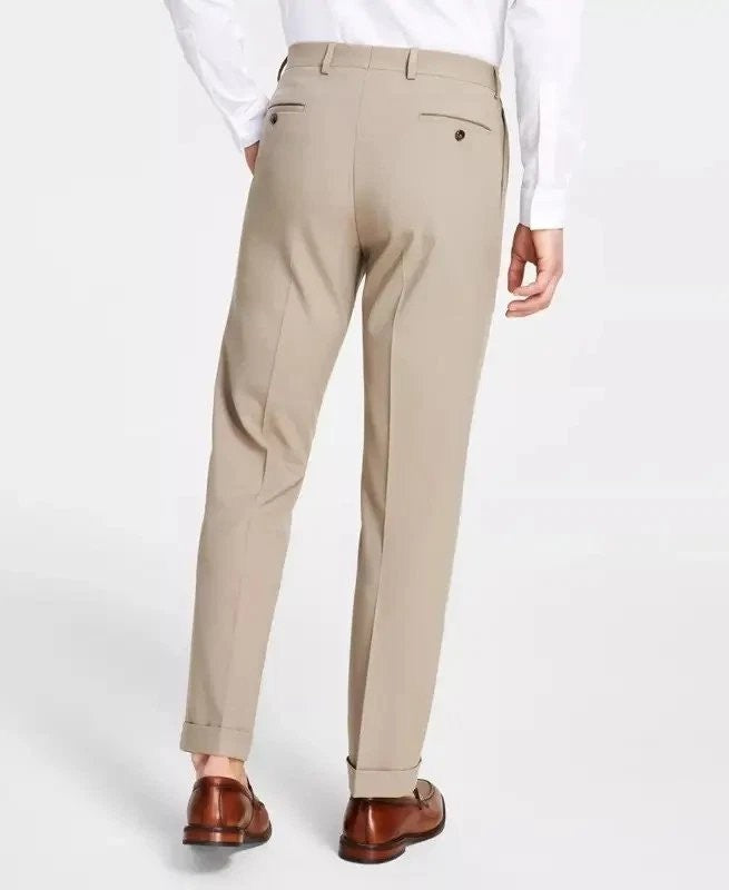 Translation missing: en.Michael Kors Men's Marina Pleated Solid Classic Fit Dress Pants Tan-36x32