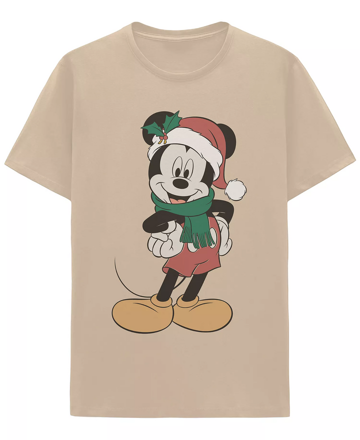 Translation missing: en.Hybrid Apparel Men's Santa Mickey Crewneck T-Shirt in Sand Brown-Size Large