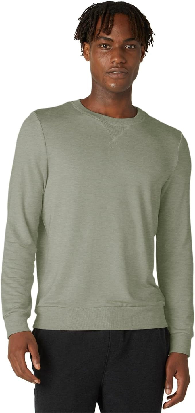 Translation missing: en.Beyond Yoga Mens Always Beyond Pullover in Gray Sage-Medium