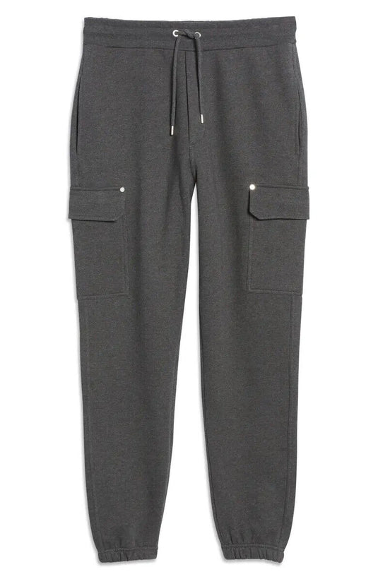 Translation missing: en.FRAME Men's Slim Fit Cotton Blend Cargo Joggers in Dark Gris Grey-Size Small