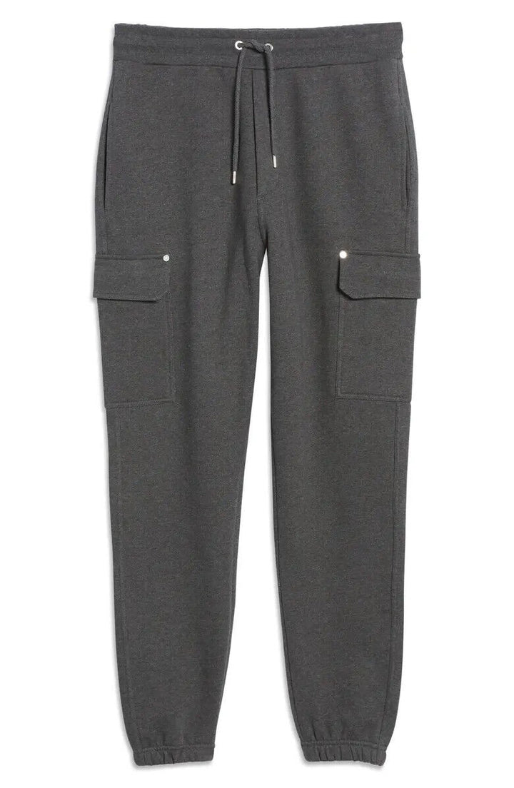 Translation missing: en.FRAME Men's Slim Fit Cotton Blend Cargo Joggers in Dark Gris Grey-Size Small