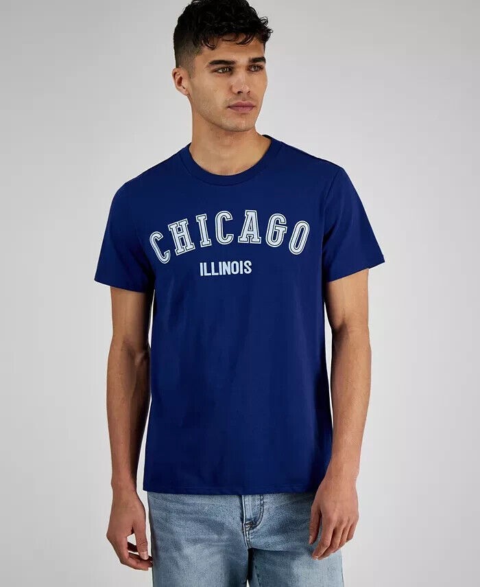Translation missing: en.And Now This Men's Chicago Graphic T-Shirt in Blue Depths-Size Small