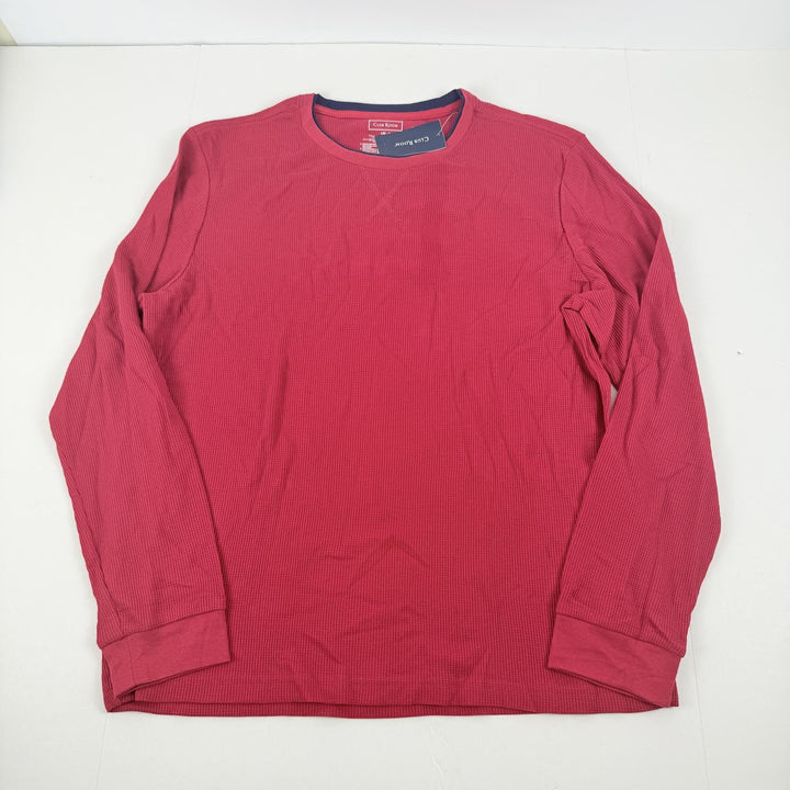 Translation missing: en.Club Room Men's Waffle Long-Sleeve T-Shirt &amp; Pajama Pant Set Jester Red-Large