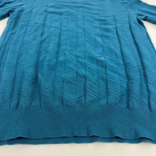 Translation missing: en.Alfani Men's Textured Chevron Long-Sleeve Crewneck Sweater, Blue Gem-2XL