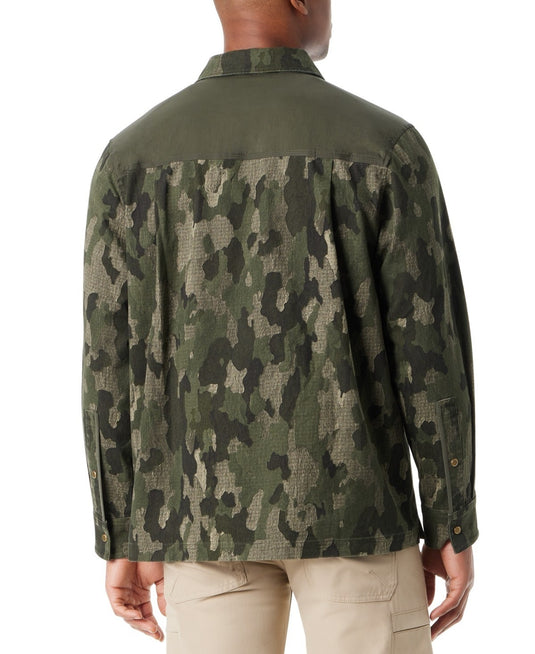 Translation missing: en.Bass Outdoor Shirt Jacket Men's Medium Camo Green Relaxed Fit Worker Stretch