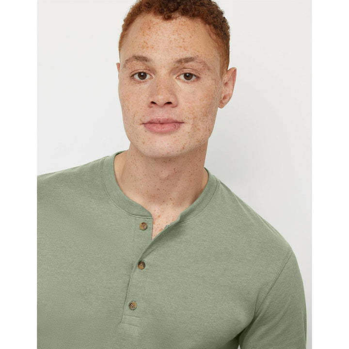 Translation missing: en.Hanes Originals Men's Cotton Long Sleeve Henley T-shirt Light Green-Large