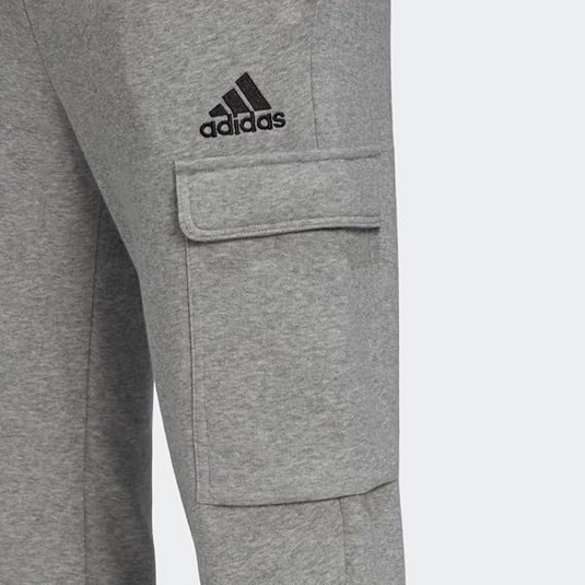 Translation missing: en.adidas Mens Essentials Regular Tapered-Fit Fleece Cargo Joggers Md Gray Htr-2XL