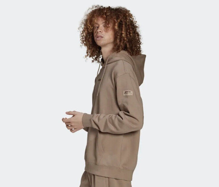 Translation missing: en.adidas Mens Trefoil Linear Regular-Fit Hoodie Chalky Brown 2XL