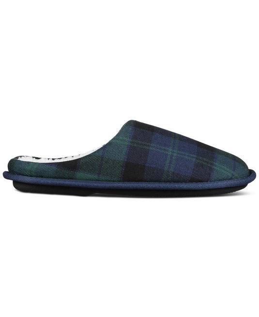 Translation missing: en.Club Room Eden Barn Plaid Comfort Soles Hoodback Slippers Green Multi-Medium 8-9
