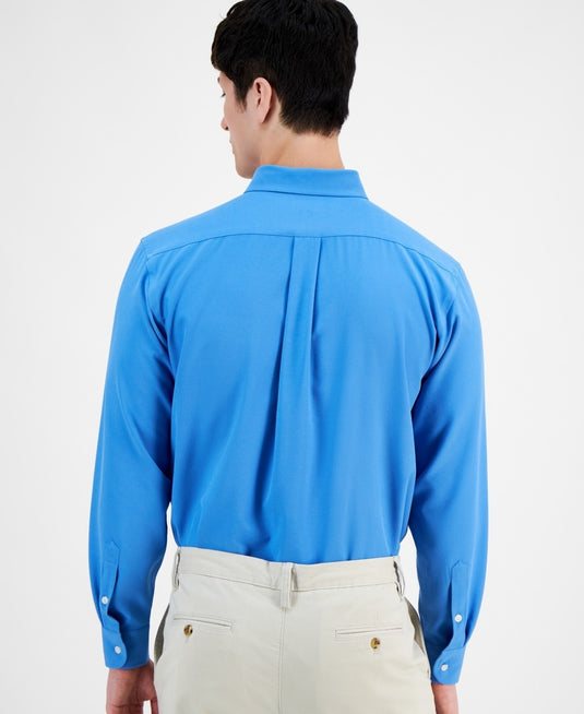Translation missing: en.Club Room Traveler Dress Shirt Men's 18.5 34/35 Regatta Blue Regular Fit Stretch