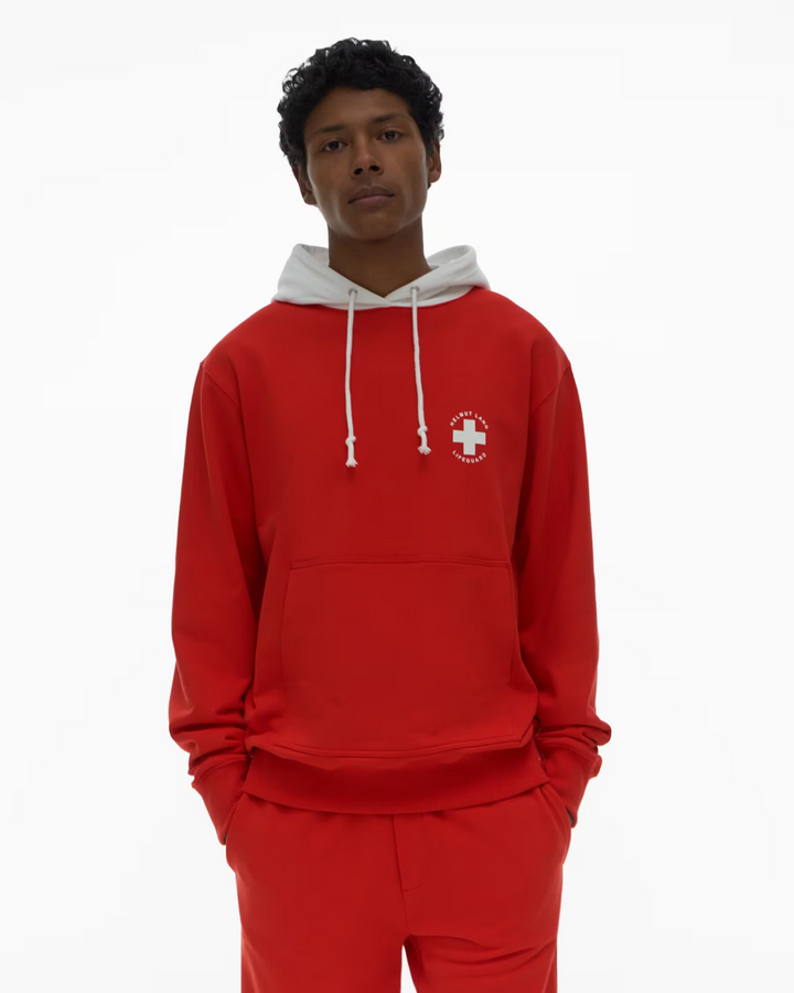 Translation missing: en.Helmut Lang Men's Lifeguard Hoodie in Fiery Red-Size Small