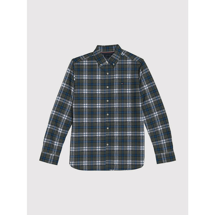 Translation missing: en.Tommy Hilfiger Regular-Fit Brushed Plaid Shirt - Putting Green / Multi-Small